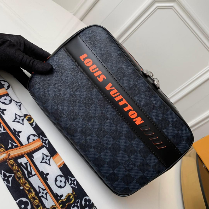 N60245 LV大號盥洗包 Damier Cobalt 帆布格仔手包 LV手包 藍色 N60245 LV大號盥洗包 Damier Cobalt 帆布格仔手包 LV手包 藍色