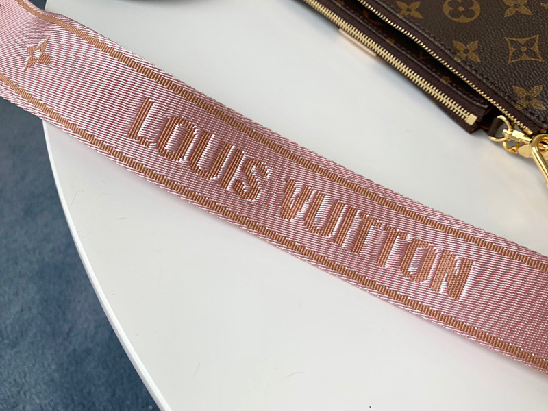 M44840 LV MULTI POCHETTE ACCESSOIRES斜挎包 LV三件套 粉色肩帶