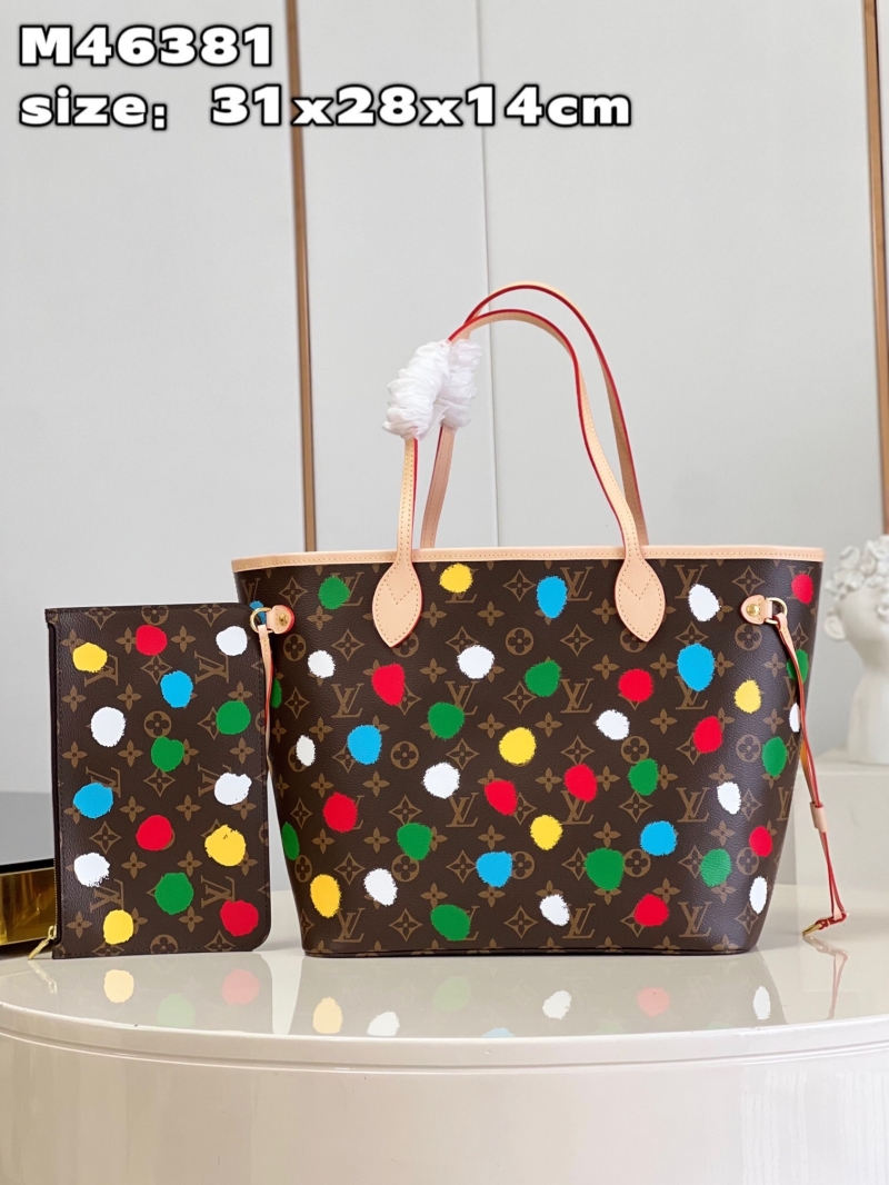 M46381 LV x YK NEVERFULL 中號手袋 LV2023新款草間彌生系列購物袋