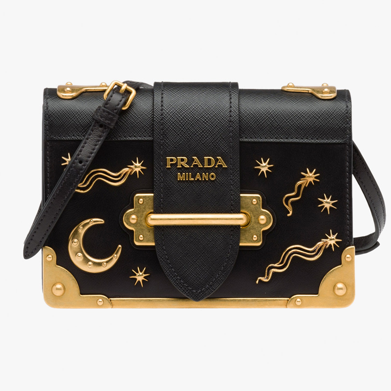 1BH018 prada cahier 手袋 prada2017新款 普拉達單肩斜挎包 黑色