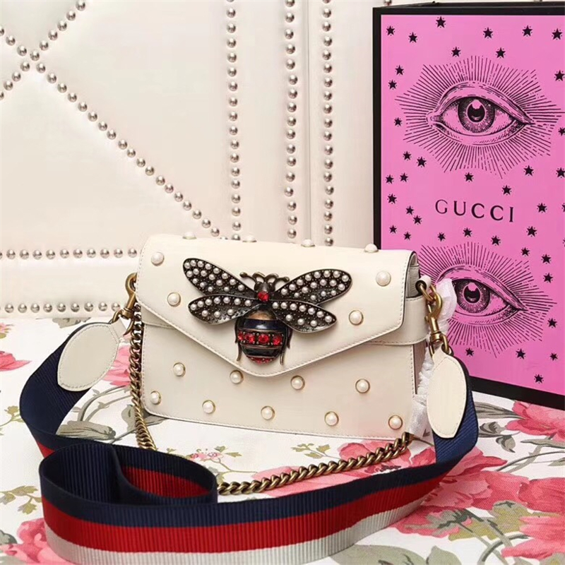 453778 Gucci女包 Broadway系列 Gucci鉚釘包 古馳蜜蜂包 Gucci迷你手袋
