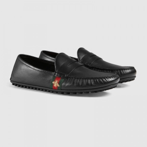407635 GUCCI �������۷��b� ��Ƥƽ����Ь �{܇Ь ��ɫ