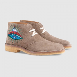 473023 GUCCI ؈�^��UFO ���C�N�� ţ�����zЬ�� ��Ƥ��ѥ �Һ�ɫ