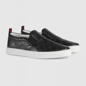 407364 Gucci Signature ӡ���y�� Ƥ�� ��Ь �\(y��n)��(d��ng)Ь ��ɫ