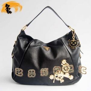 69526 Prada���¿� �����_�r��Ůʿ�μ�� Prada�M��ţƤŮ�� ���t�b� ��ɫ