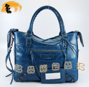 084616  Balenciaga�C(j��)܇�� �������҆μ�� �M(j��n)��ţƤ��(j��ng)��r��Ů�� ���{(l��n)ɫ