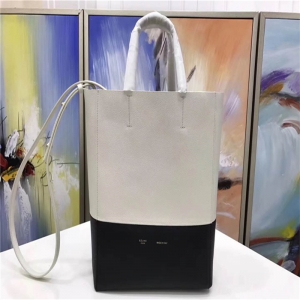 Celine ِ�� 17�� Cabas ���Ƽy ��Ƥ ƴɫ ����ˮͰ�� ��ƴ��