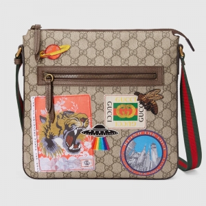 406408 Gucci Courrierϵ�� GG Supreme�߼�(j��)��ܛ���췫�� Gucci�]��� ��ľɫ