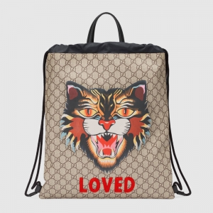 473872 GUCCI ���Y ���(ch��ng)؈ӡ�� GG Supreme�߼�(j��)���췫�� ���K��������� ��ľɫ