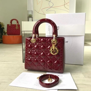 Dior�ϊW Lady Dior ��������� ���С̖ �Ƽtɫ��Ƥ ��ɫ���