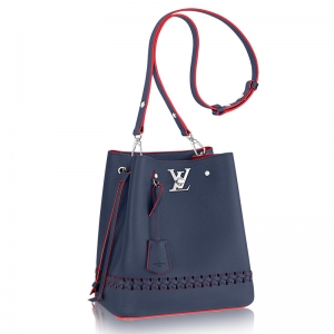 M54681 LV Lockme Bucket �ִ� LVˮͰ�� LVȫƤ�μ�б��� �{(l��n)ɫ