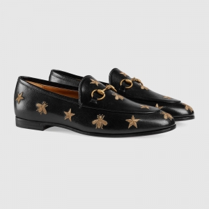 505281 Gucci Jordaan �۷����ǽ𾀴��C Ƥ�� ����Ь ��ɫ