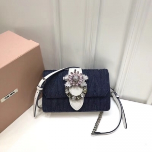 5BH077 MIUMIU�����¿� ţ�в� ��ʯ���� ���wб��С�� �{(l��n)ƴ��