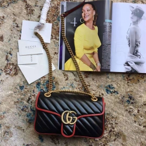443497 Gucci�ִ� GG Marmont б�y�W�pƤ�� С̖(h��o) Gucci�米�� ��ɫ