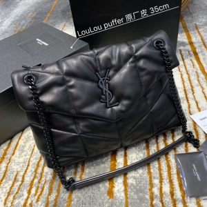 577475 YSLʥ�_�mLOULOU PUFFER��̖�W�pС��Ƥ���ִ� ��ɫ�ڿ�