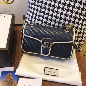 443497 Gucci GG Marmontϵ��С̖(h��o)�米�� б�y�W�pƤ��Ů�� �{(l��n)ɫ