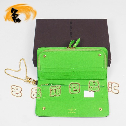 M66565 Louis Vuitton LV長(zhǎng)款錢包 LV老花 LV女包 LV錢包 綠里