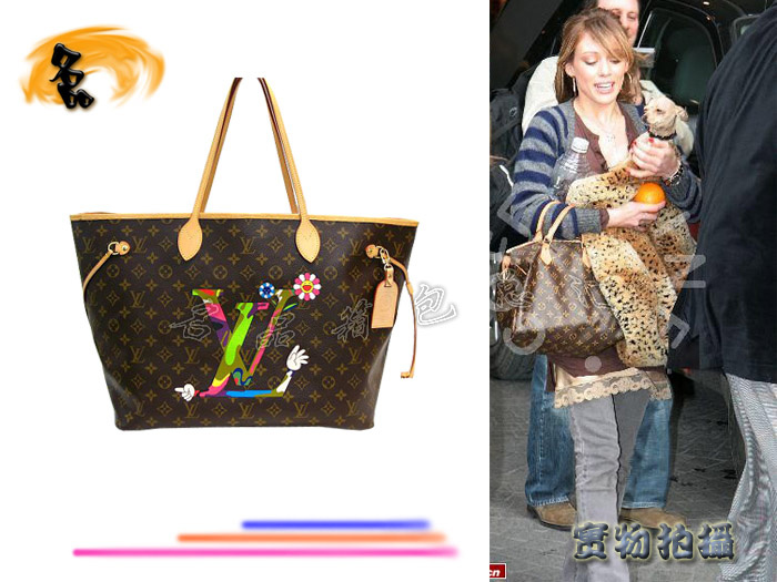 M95561 LV時尚女包 LV經典老花 LV單肩包 LV村上隆手繪設計