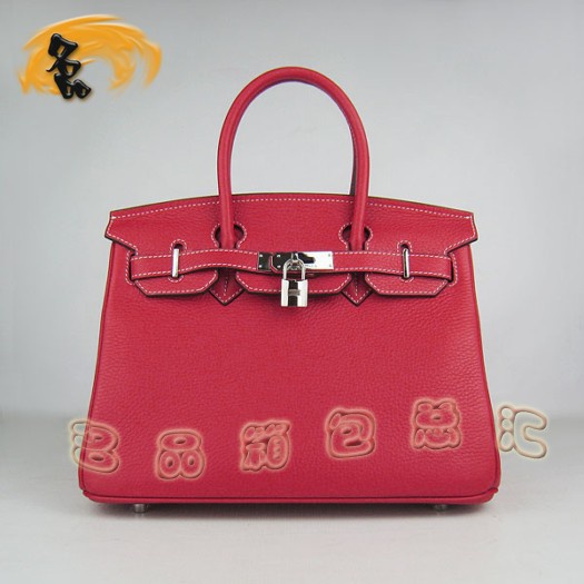 6088 Hermes 愛馬仕 6088 紅色 荔枝紋 手提包 Hermes Birkin 鉑金包 30cm