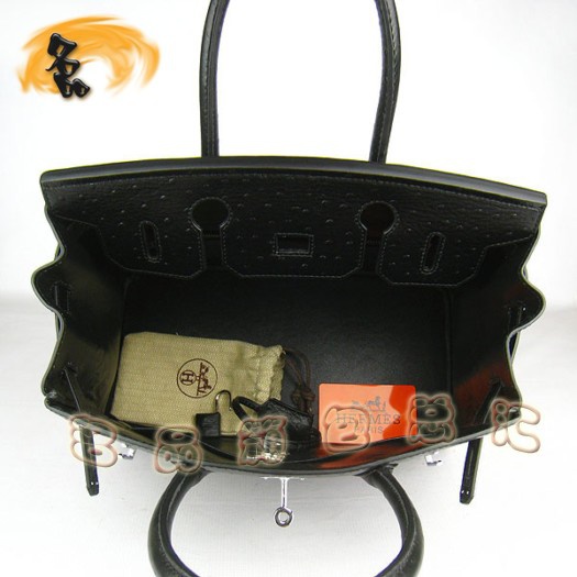 6088 Hermes最新款 時尚女包 Hermes鴕鳥紋 手提包 Hermes Birkin 鉑金包 30cm