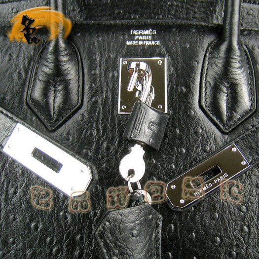 6088 Hermes最新款 時尚女包 Hermes鴕鳥紋 手提包 Hermes Birkin 鉑金包 30cm