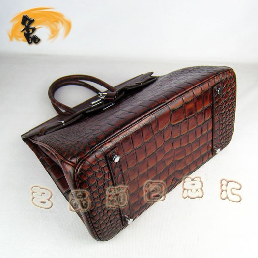 6089 Hermes熱賣新款 Hermes Birkin 鉑金包 鱷魚紋 時尚女士 手提包 35 Birkin