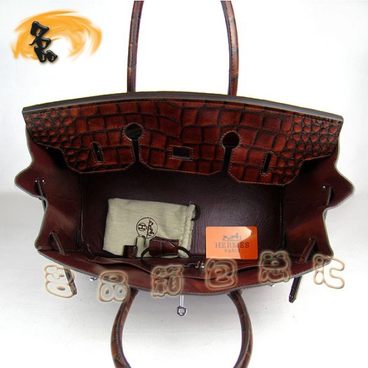 6089 Hermes熱賣新款 Hermes Birkin 鉑金包 鱷魚紋 時尚女士 手提包 35 Birkin