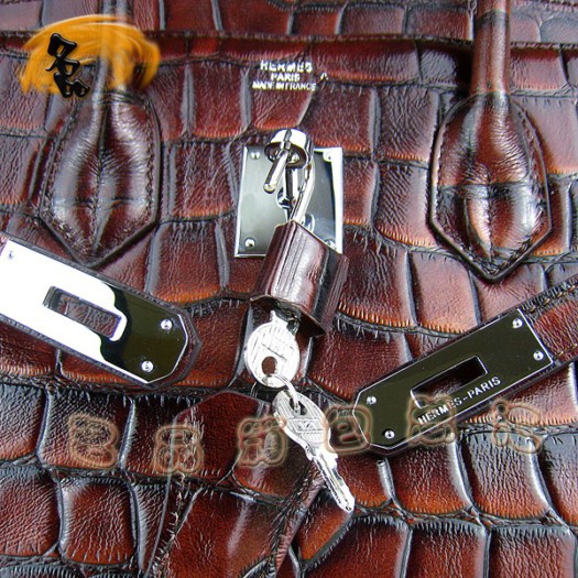 6089 Hermes熱賣新款 Hermes Birkin 鉑金包 鱷魚紋 時尚女士 手提包 35 Birkin