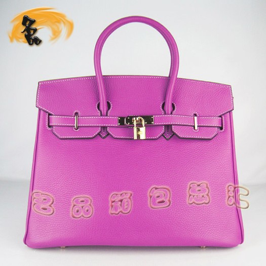 6089 Hermes女士 手提包 Hermes Birkin 鉑金包 Hermes 桃紅色荔枝紋 35 Birkin