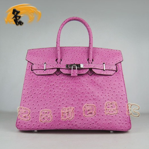 6089 愛(ài)馬仕女包 鴕鳥(niǎo)紋 手提包 Hermes Birkin 鉑金包 35 Birkin 一比一品質(zhì)