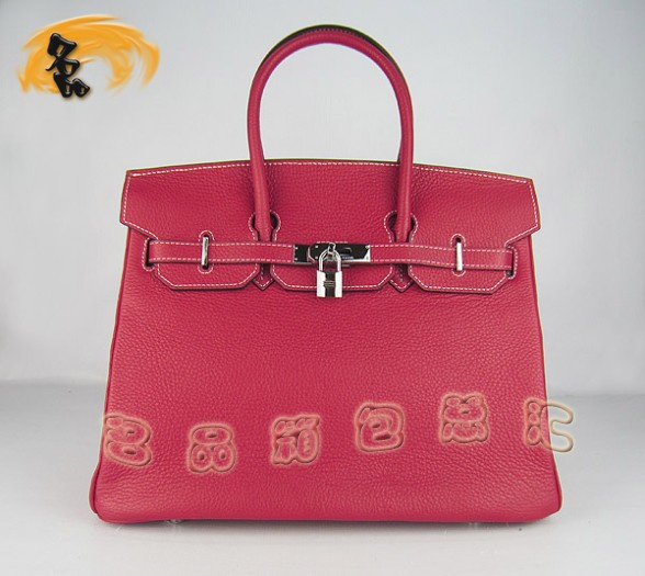 6089 Hermes新款紅色 荔枝紋 時尚女包 Hermes手提包 Hermes Birkin 鉑金包 高仿包