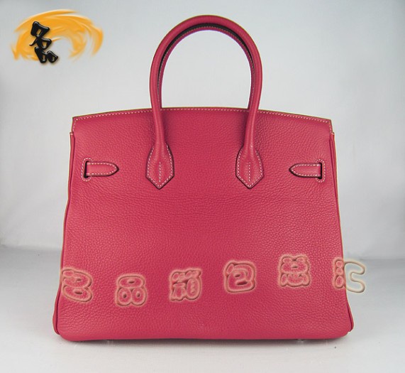 6089 Hermes新款紅色 荔枝紋 時尚女包 Hermes手提包 Hermes Birkin 鉑金包 高仿包
