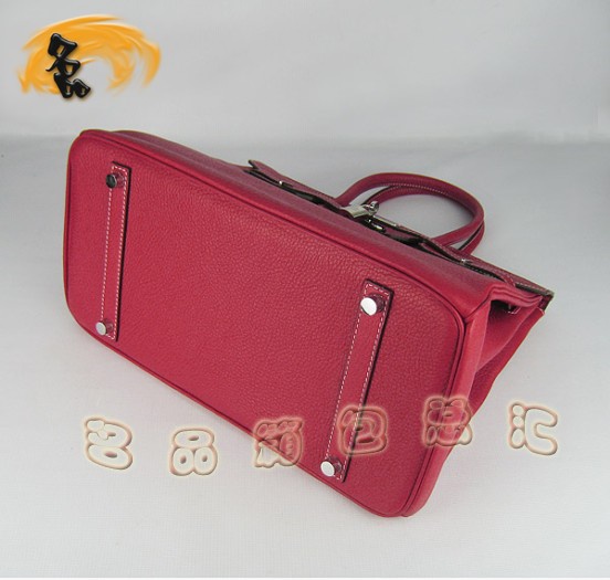 6089 Hermes新款紅色 荔枝紋 時尚女包 Hermes手提包 Hermes Birkin 鉑金包 高仿包