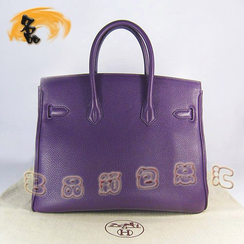 6089 最新款紫色 荔枝紋 手提包 Hermes女包 Hermes Birkin 鉑金包 35 Birkin 1:1
