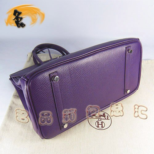 6089 最新款紫色 荔枝紋 手提包 Hermes女包 Hermes Birkin 鉑金包 35 Birkin 1:1