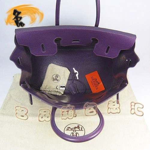 6089 最新款紫色 荔枝紋 手提包 Hermes女包 Hermes Birkin 鉑金包 35 Birkin 1:1