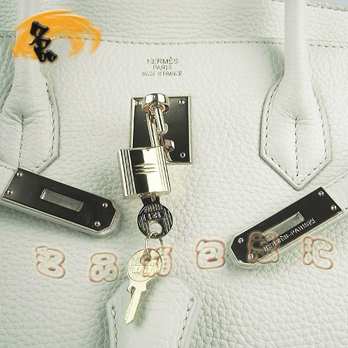 6099 Hermes明星最愛款 白色荔枝紋 手提包 40 Birkin Hermes Birkin 鉑金包 女包