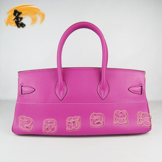 6109 Hermes新款 桃紅色荔枝紋女包 42cm Birkin 鉑金包 愛馬仕 手提包 專柜品質(zhì)