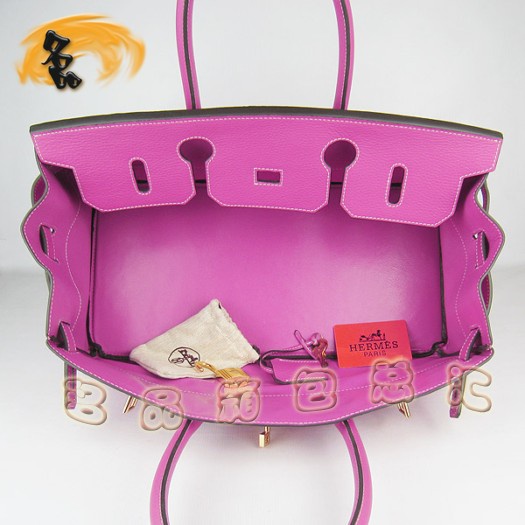 6109 Hermes新款 桃紅色荔枝紋女包 42cm Birkin 鉑金包 愛馬仕 手提包 專柜品質(zhì)