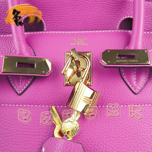 6109 Hermes新款 桃紅色荔枝紋女包 42cm Birkin 鉑金包 愛馬仕 手提包 專柜品質(zhì)