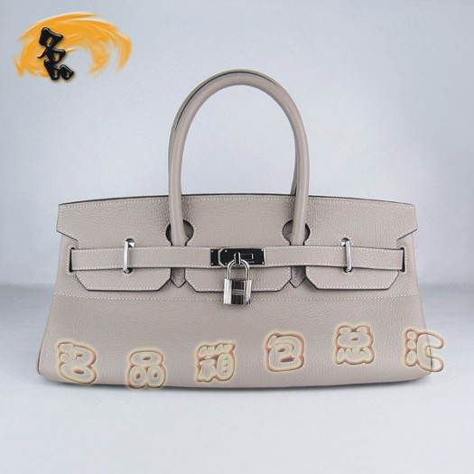 6109 Hermes最新款 鉑金包 愛馬仕 手提包 Hermes女包 Hermes牛皮銀扣 42 Birkin
