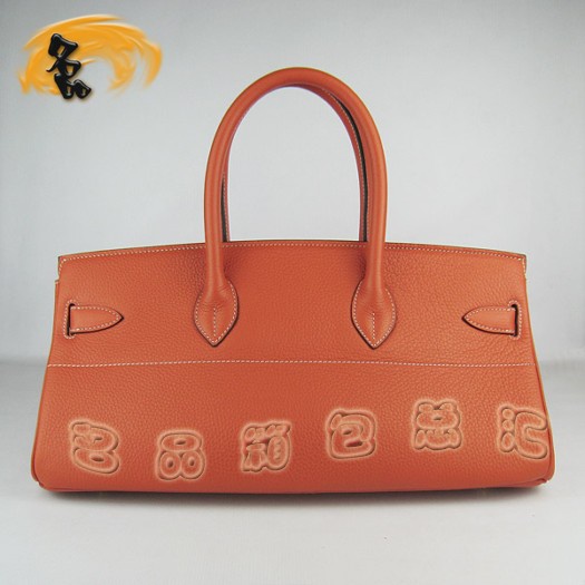 6109 經典款 大號 橙色時尚女包 Hermes Birkin 鉑金包 Hermes手提包 42 Birkin