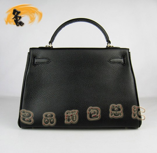 6108 Hermes Kelly bag 32cm 愛馬仕 凱利包 女包 手提包 斜跨包 黑色 金扣