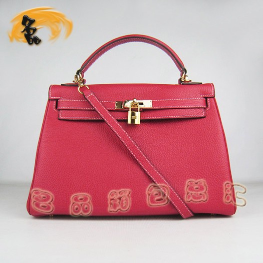 6108 Hermes Kelly 凱莉包 32cm 愛馬仕黑色荔枝紋女包 手提包 斜跨包 金扣