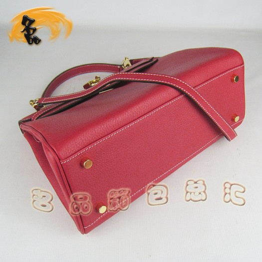 6108 Hermes Kelly 凱莉包 32cm 愛馬仕黑色荔枝紋女包 手提包 斜跨包 金扣