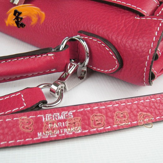 6108 Hermes 斜跨包 Hermes Kelly 凱莉包 32cm 愛馬仕荔枝紋女士 手提包 銀扣