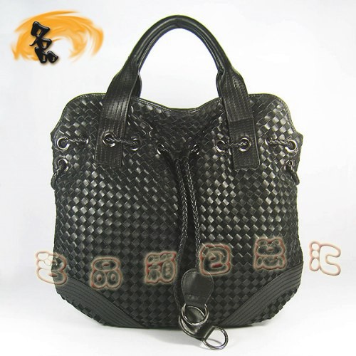 78917 BOTTEGA VENETA 寶緹嘉 時尚經典款黑色編織手提包 女包 手袋