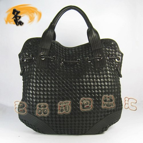 78917 BOTTEGA VENETA 寶緹嘉 時尚經典款黑色編織手提包 女包 手袋
