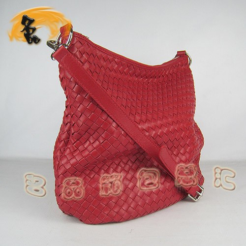 80020 BOTTEGA VENETA寶緹嘉 最新款斜挎包 紅色羊皮編織單肩包 時尚女包