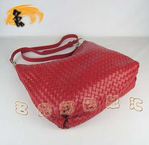 80020 BOTTEGA VENETA寶緹嘉 最新款斜挎包 紅色羊皮編織單肩包 時尚女包